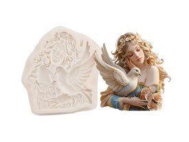 Molde silicona mujer con paloma